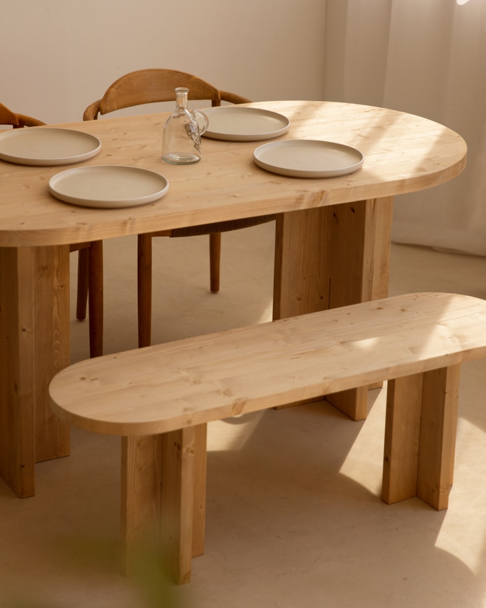 Banc en bois de sapin marron 160x45cm - Maisons du Monde