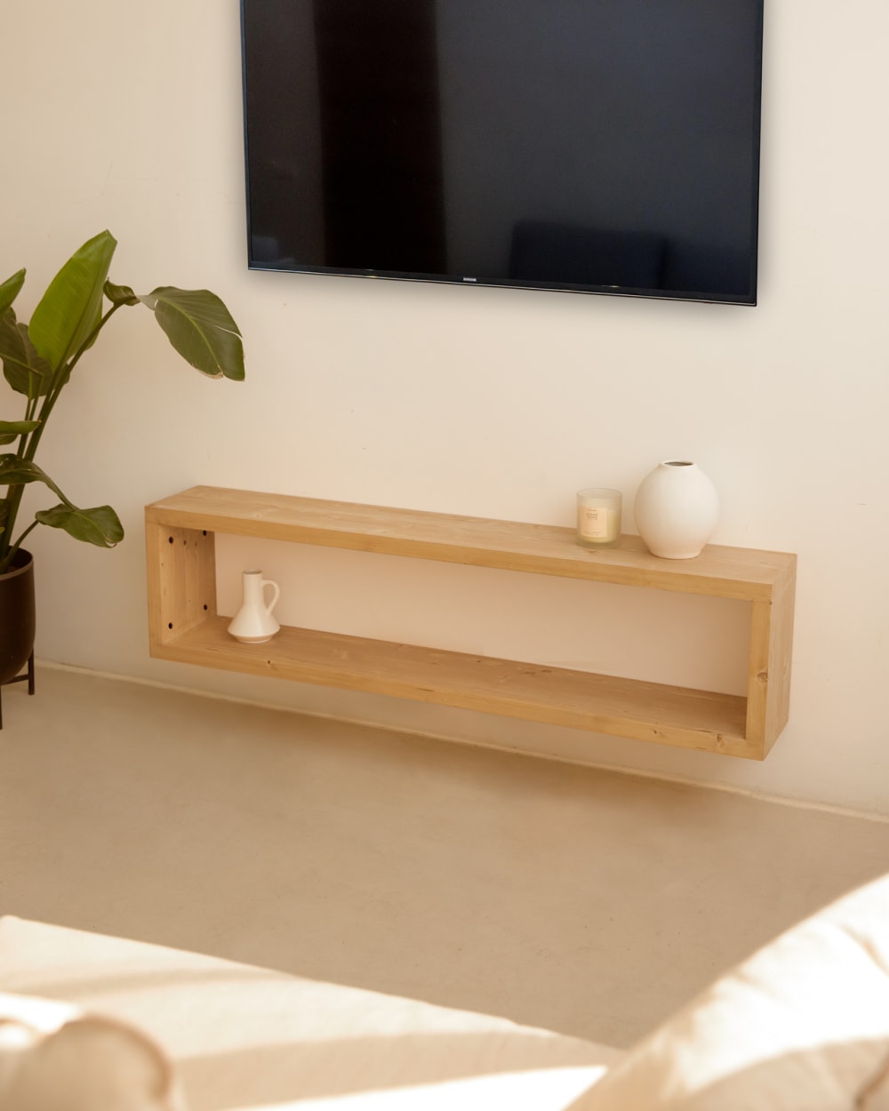 Meuble TV en bois de sapin marron 160x30cm - Maisons du Monde