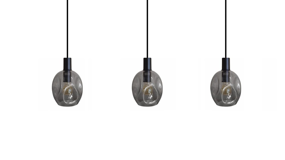 Lustre métal noir Abatjour fumé — vue 4