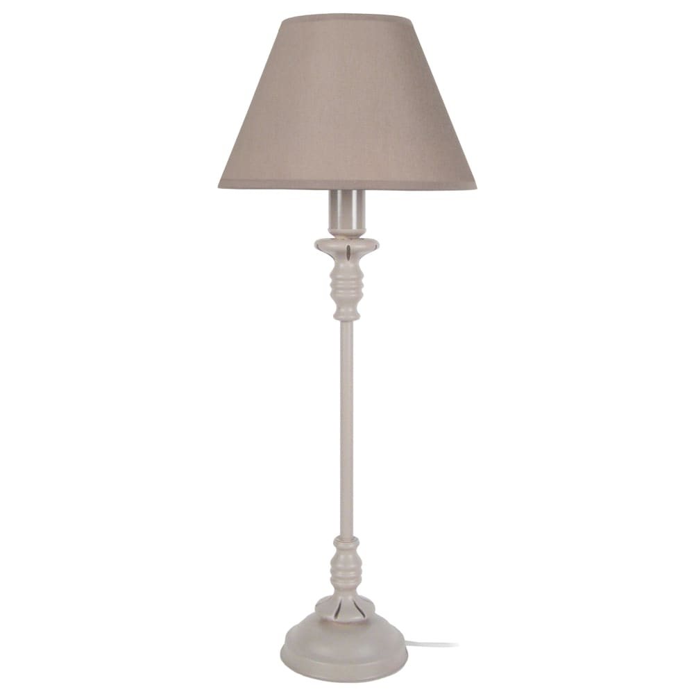 Lampe de chevet métal taupe abat-jour taupe