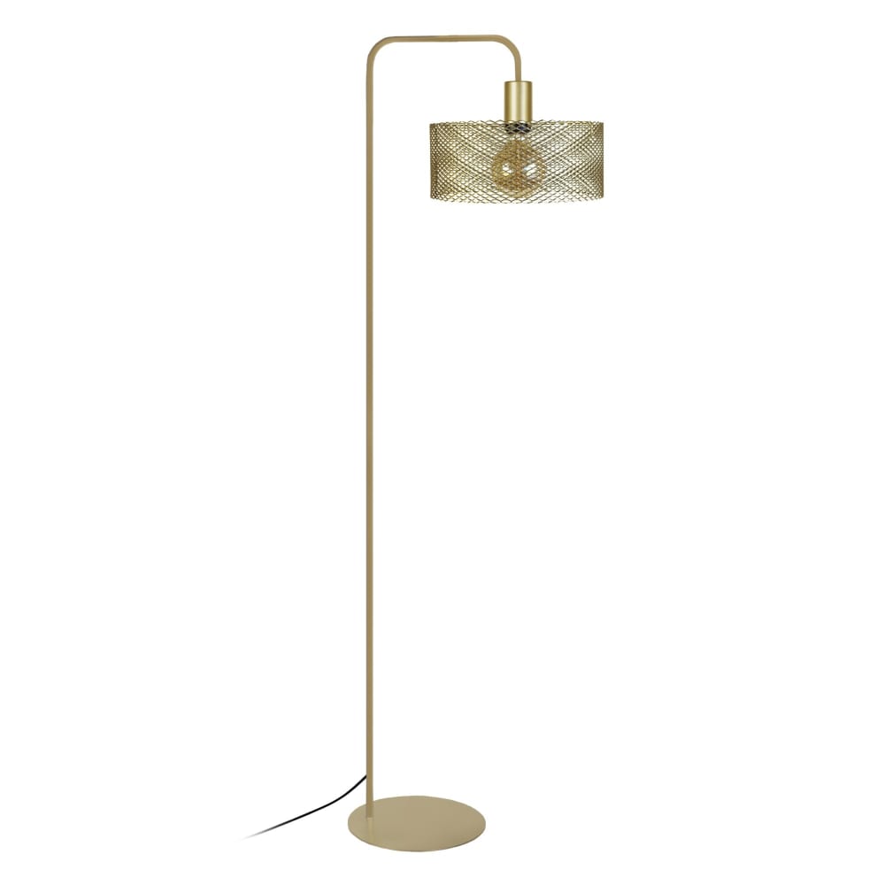 Lampadaire lecture métal or H170 cm abat-jour or Lampadaire lecture métal or H170 cm abat-jour or
