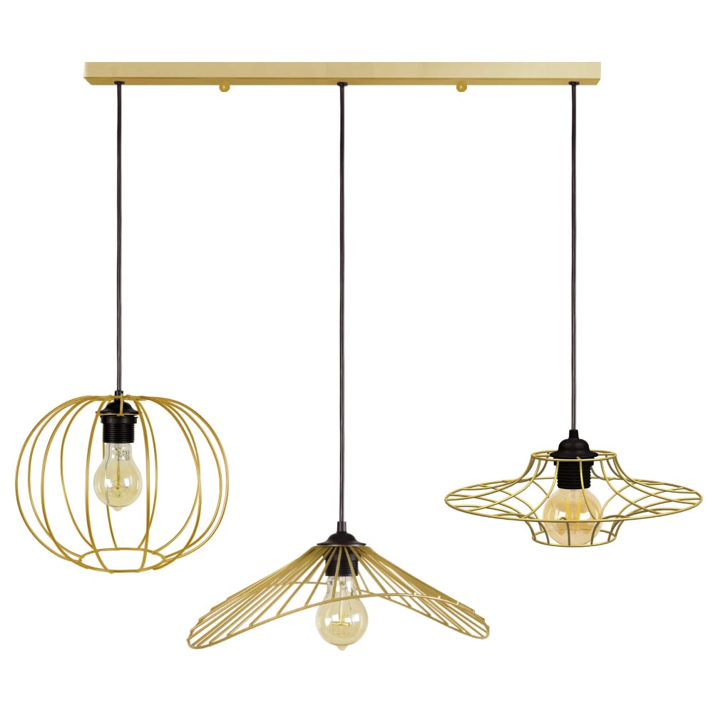 Lustre métal abatjour or