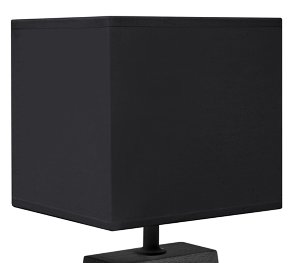 Lampe de table bois noir abat-jour tissu noir — vue 4
