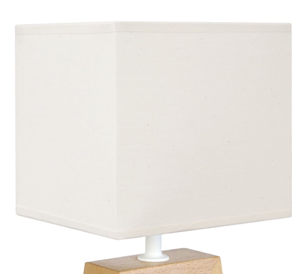 Lampe de table bois naturel abat-jour tissu écru — vue 4