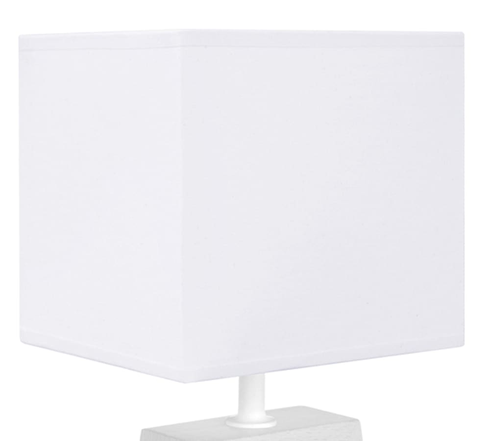 Lampe de table bois blanc abat-jour tissu blanc — vue 4