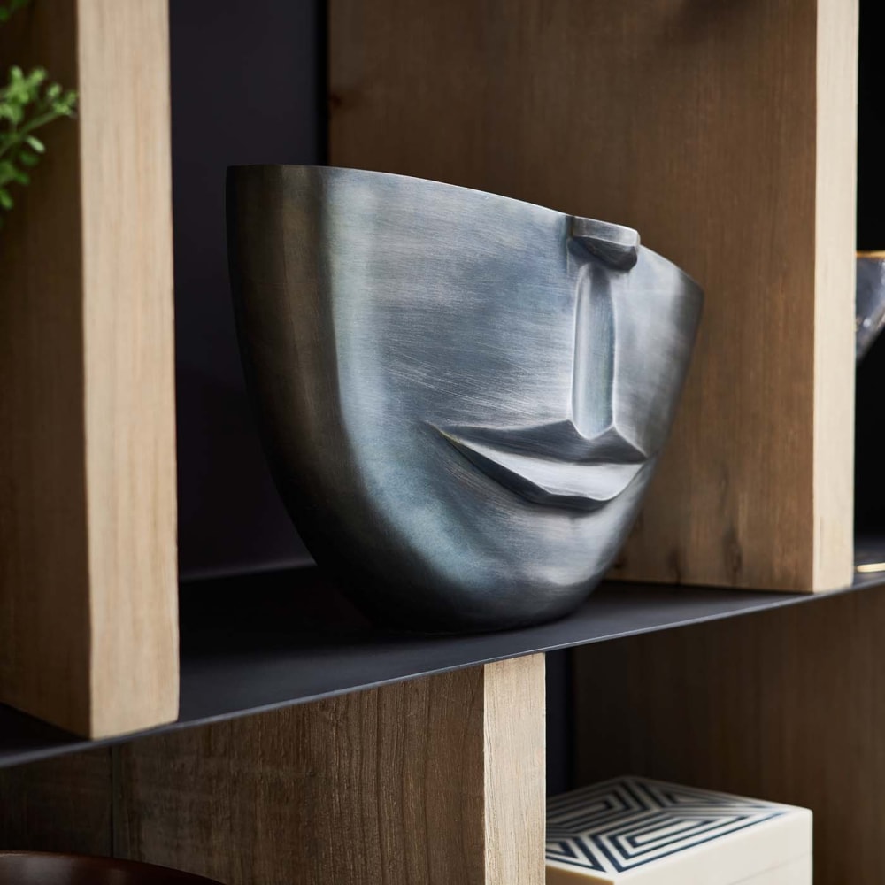 Vase aus Aluminium, schwarz, H31cm - Maisons Du Monde