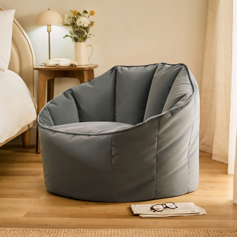 Sitzsack-Sessel, Samt, Anthrazitgrau - Maisons Du Monde