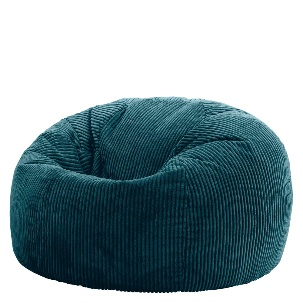 Pouf velours côtelé bleu canard — Beyit