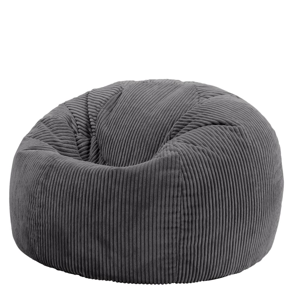 Pouf velours côtelé - gris anthracite