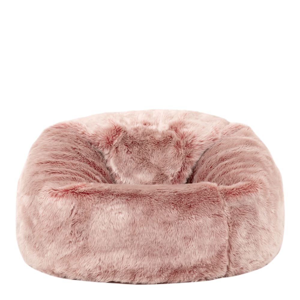 Pouf enfant fausse fourrure rose poudré - Maisons du Monde