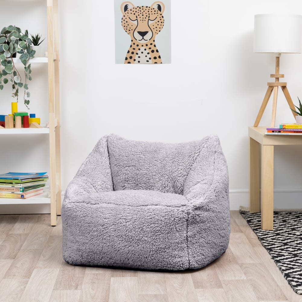 Flauschiger Sitzsack-Sessel für Kinder, Grau - Maisons Du Monde