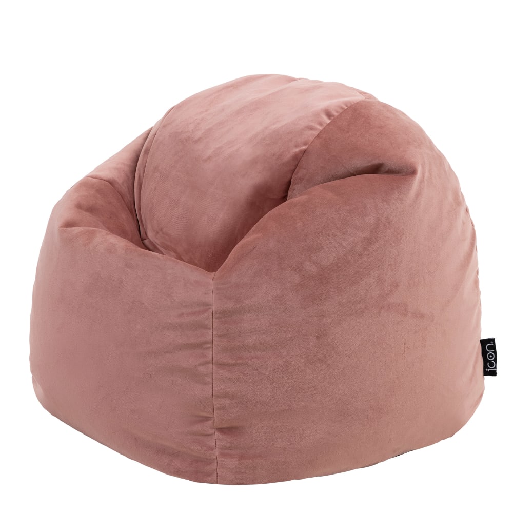 Pouf fauteuil enfant velours rose