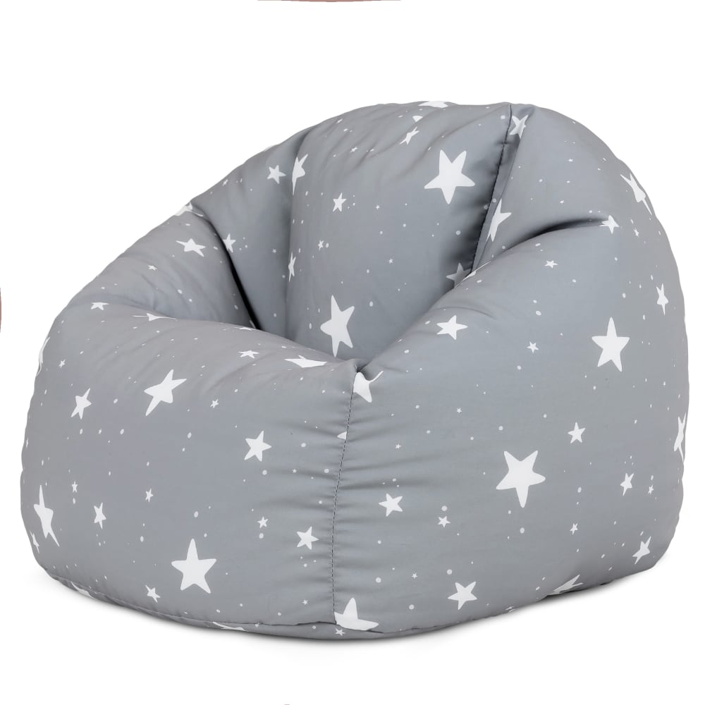 Icon - Pouf fauteuil enfant à imprimé étoile gris
