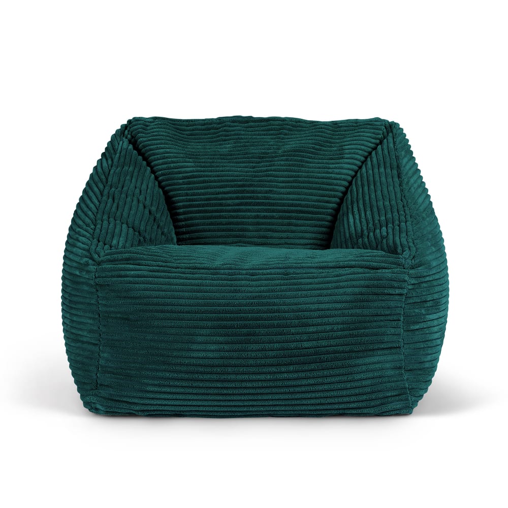 Pouf fauteuil enfant velours côtelé bleu canard (Icon) - Image 2