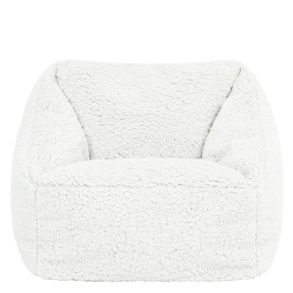 Pouf fauteuil enfant en polaire sherpa crème (Icon) - Image 2
