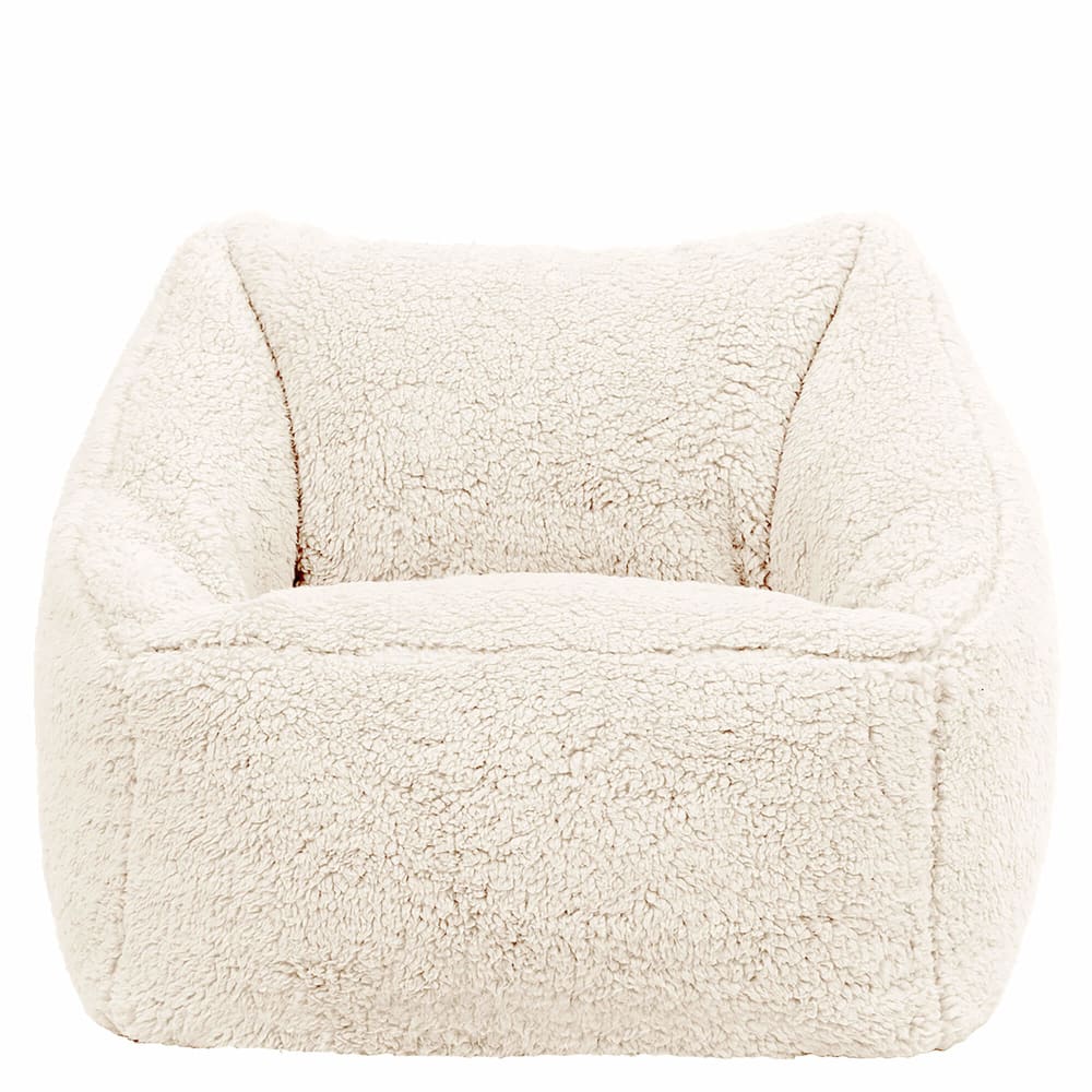 Pouf fauteuil enfant polaire sherpa beige (Icon) - Image 2