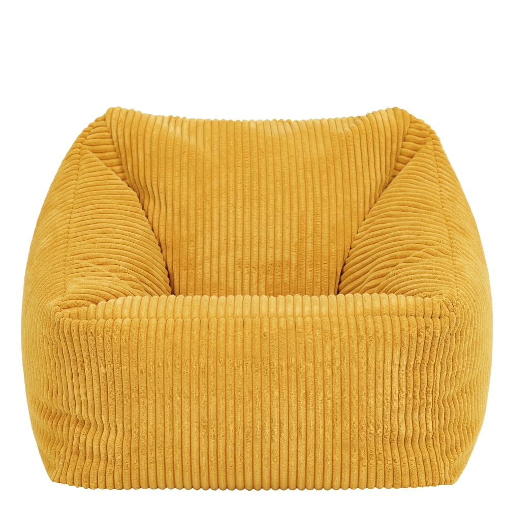 Pouf fauteuil enfant en velours côtelé jaune ocre (Icon) - Image 2