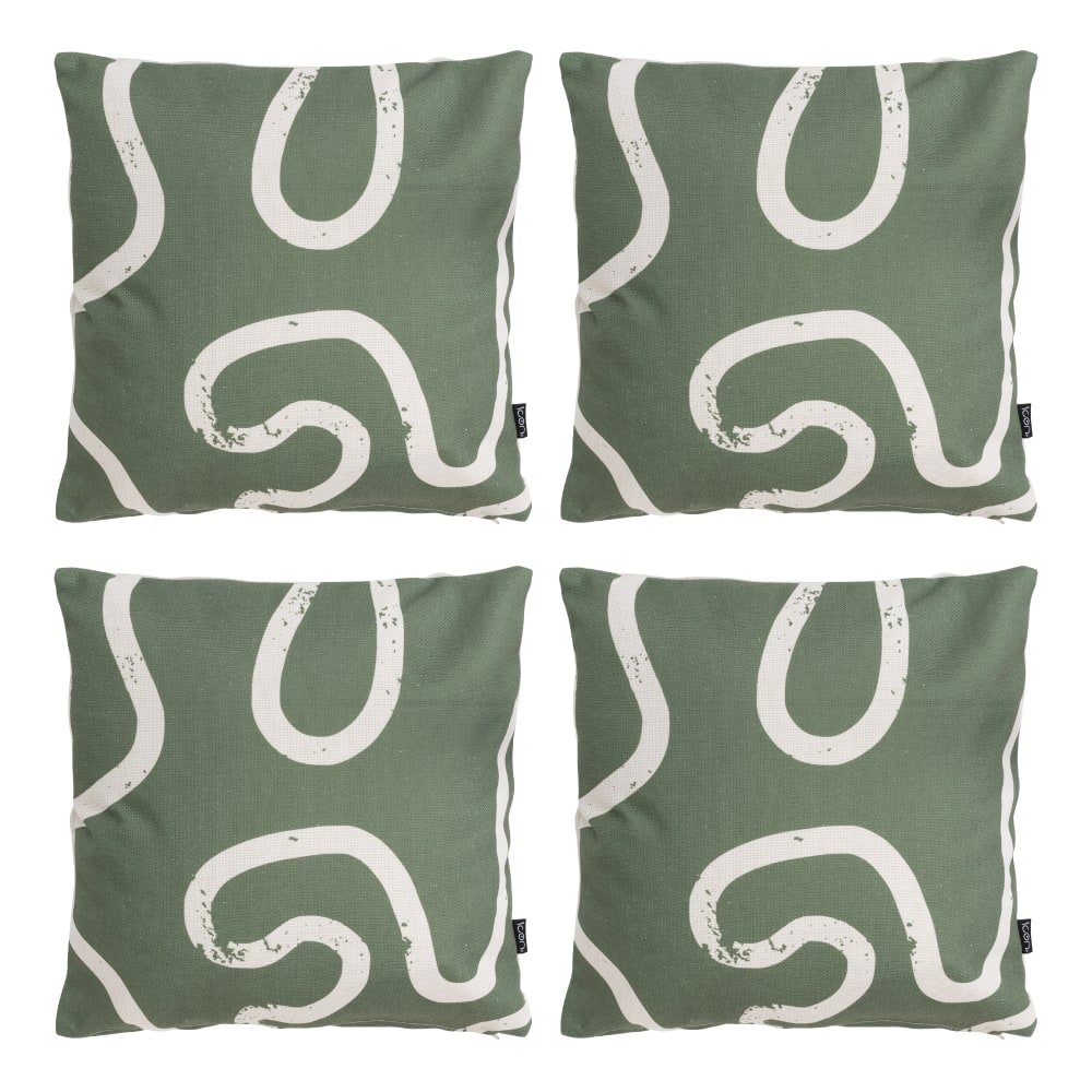 Lot de 4 coussins d'extérieur vert 43x43 cm