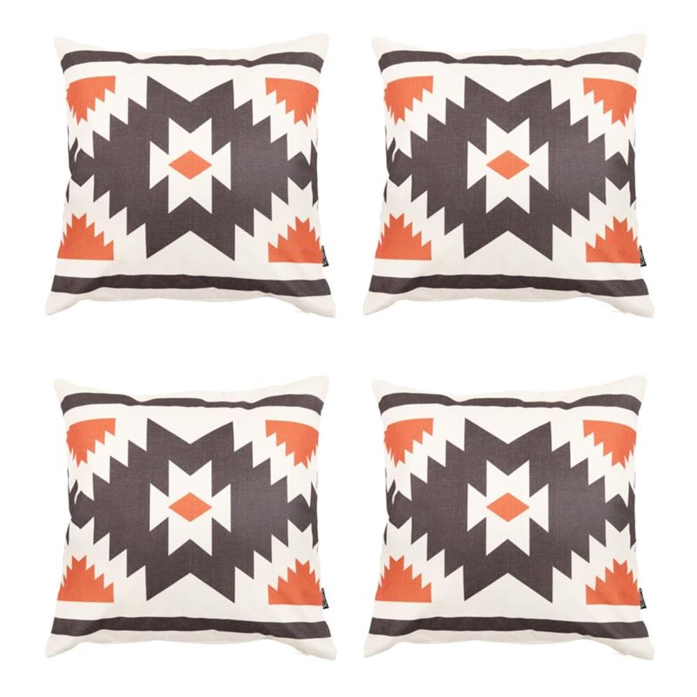 Lot de 4 coussins d'extérieur terracotta 43x43 cm