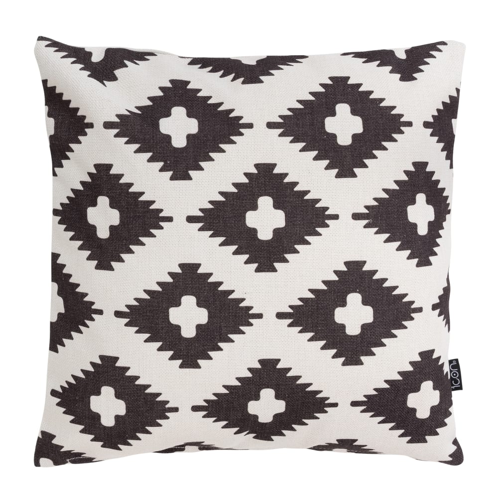 Coussin extérieur imprimé/noir 43x43