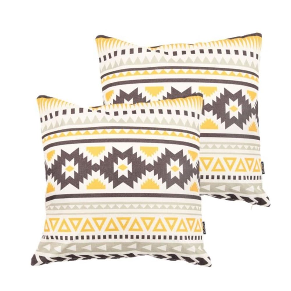 Lot de 2 coussins d'extérieur jaune 43x43
