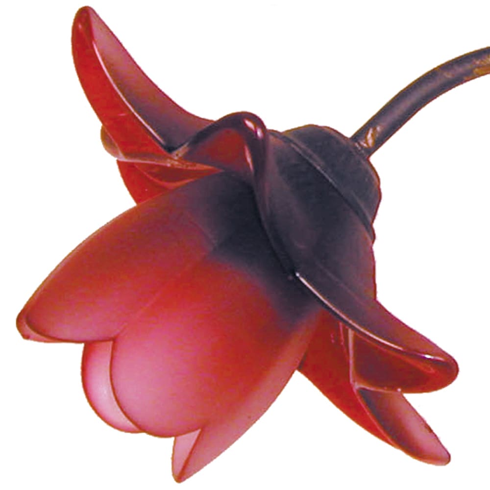 Lustres métal marron abat-jour verre rouge — vue 4