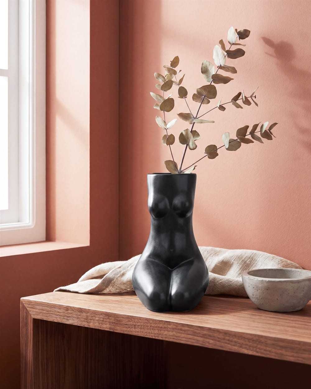 Vase à fleurs 22 cm céramique noir
