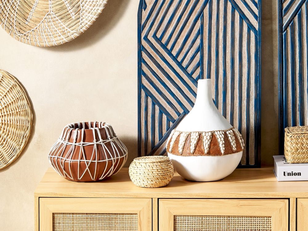 Dekovase Terrakotta weiß H33 - Maisons Du Monde