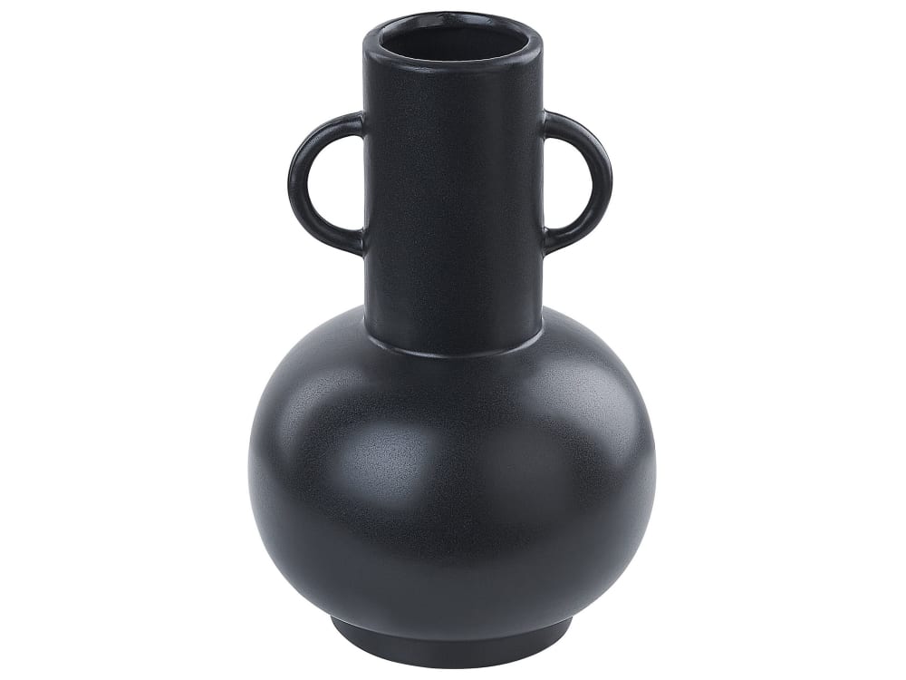 Beliani Blumenvase aus Keramik 26cm, schwarz style modern - Porzellan