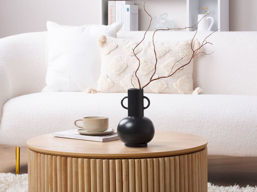 Blumenvase aus Keramik 26cm, schwarz - Maisons Du Monde