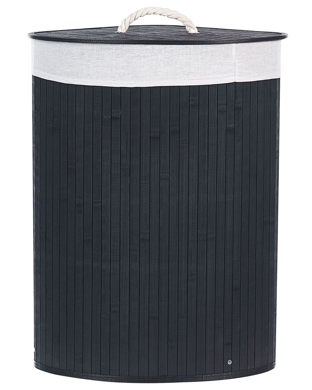 Beliani Wäschekorb Bambus Schwarz 57 L style classic chic Schwarz Bambus