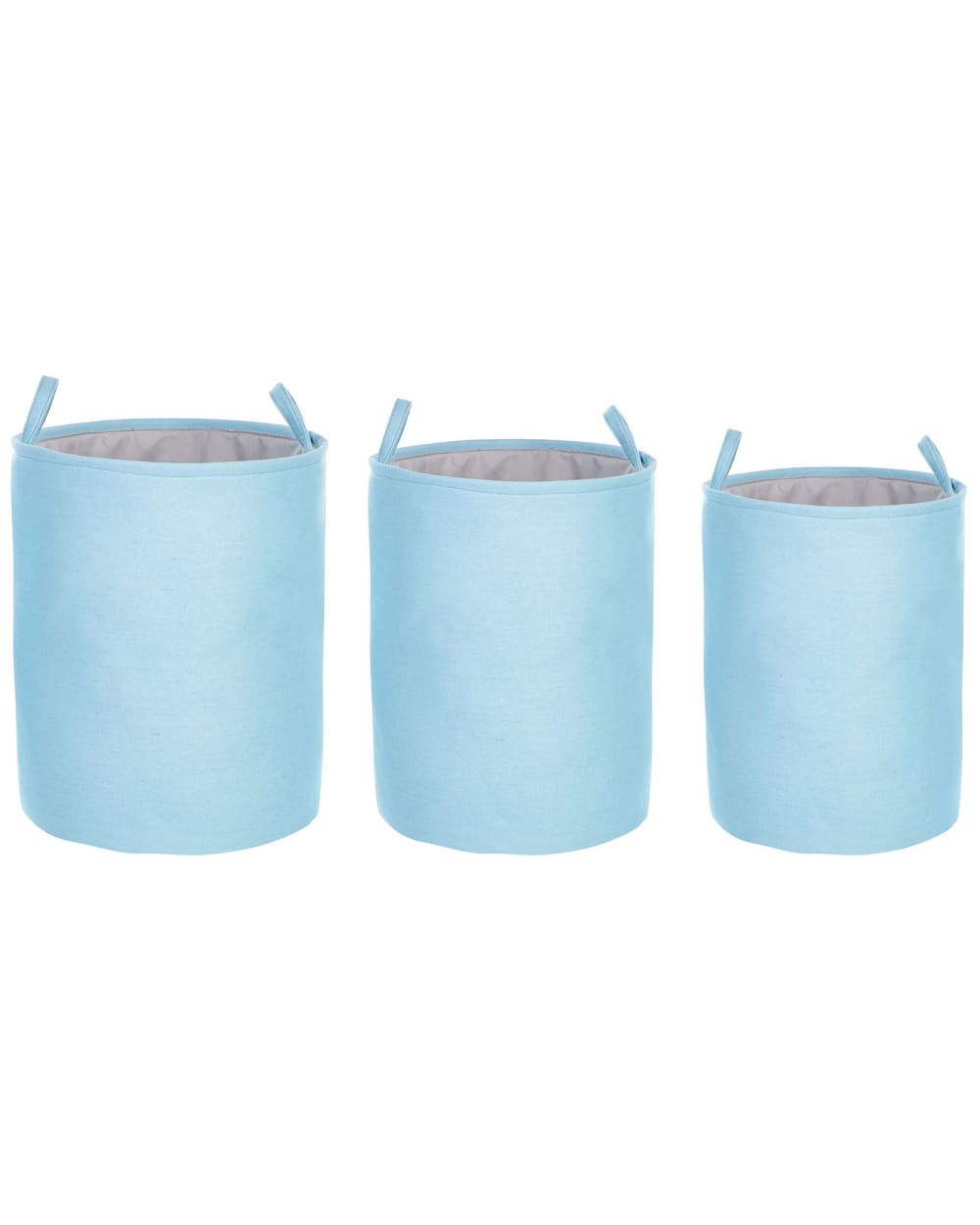 Lot de 3 paniers en tissu - polyester bleu