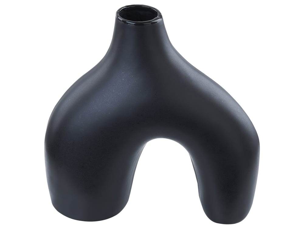 Beliani Blumenvase aus Keramik 30cm, schwarz style classic chic - Porzellan