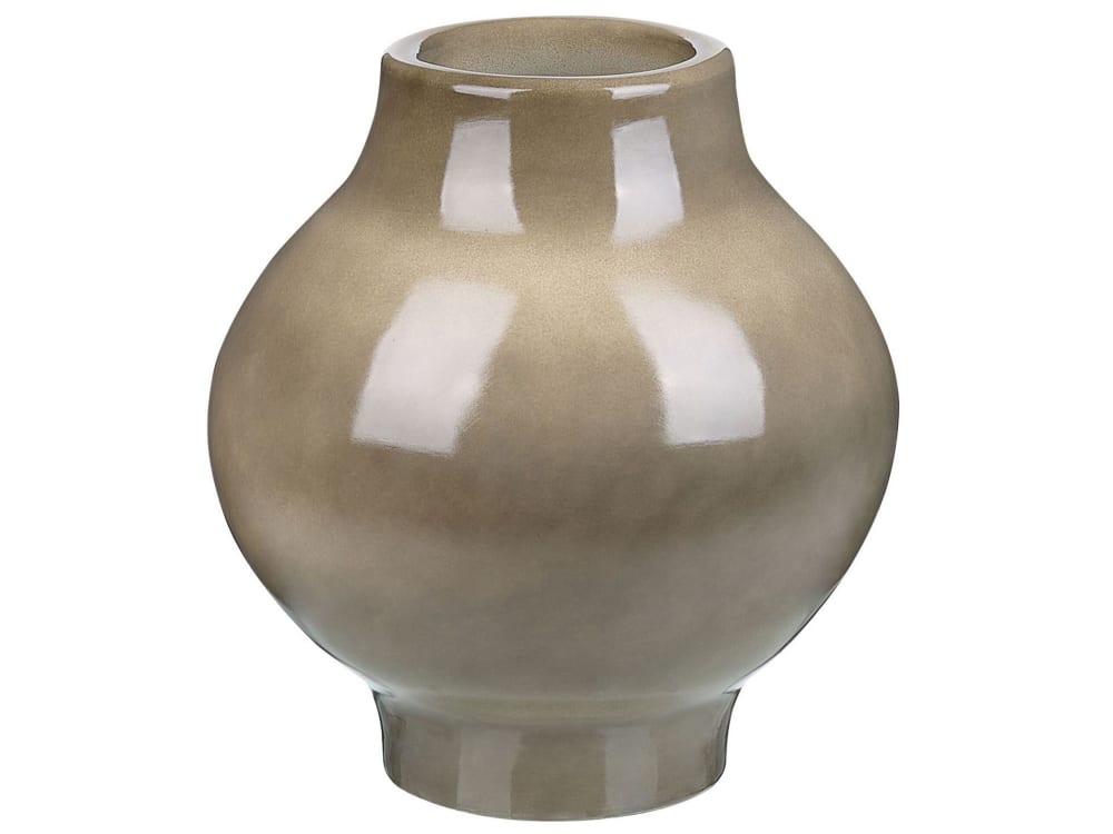 Beliani Blumenvase aus Keramik 31cm, beige style classic chic - Stoff