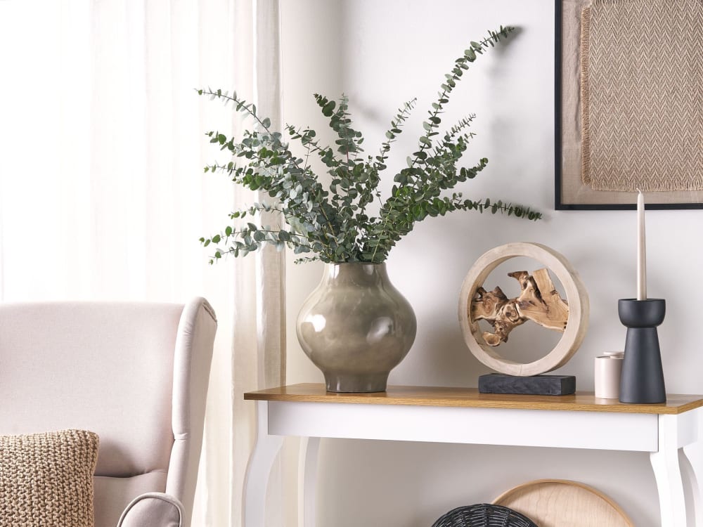 Blumenvase aus Keramik 31cm, beige - Maisons Du Monde