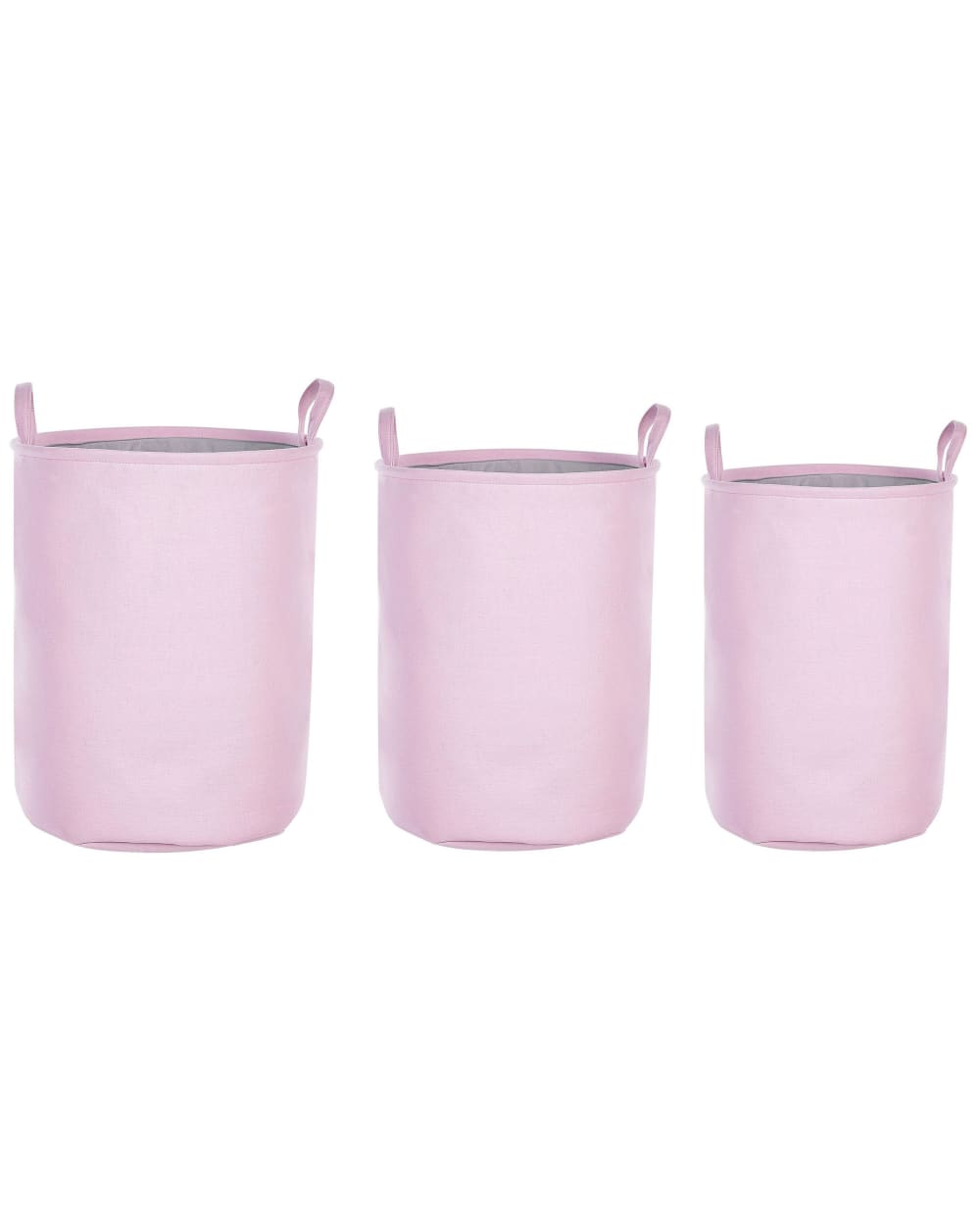 Lot de 3 paniers en tissu - rose