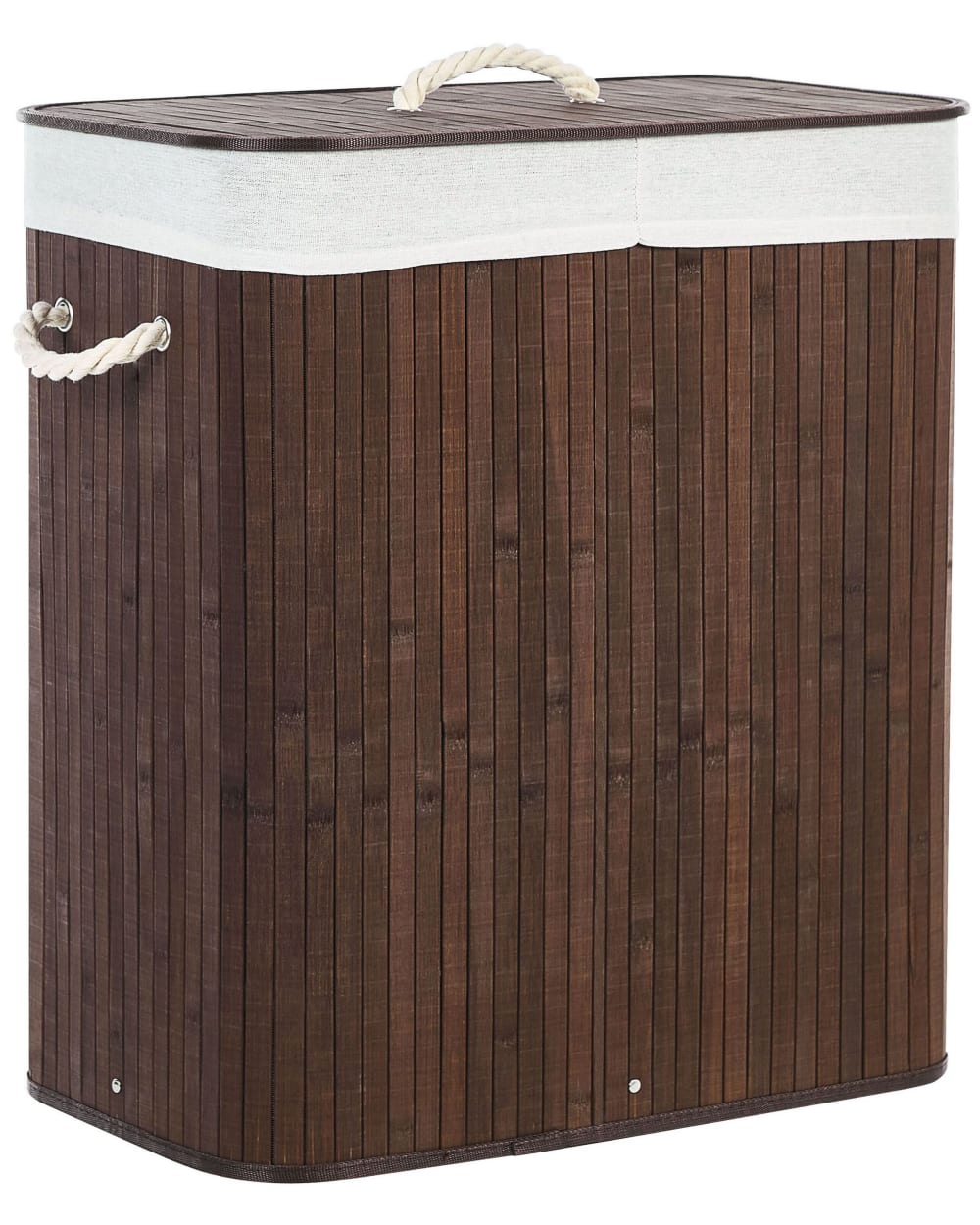 Beliani Wäschekorb Bambus Dunkelbraun 72 L style landhaus - Bambus