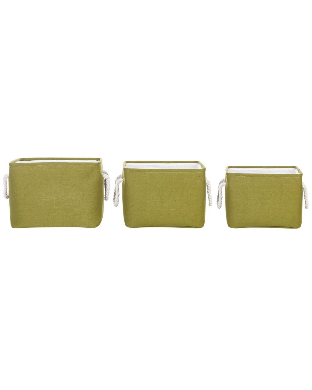 Lot de 3 paniers coton vert olive
