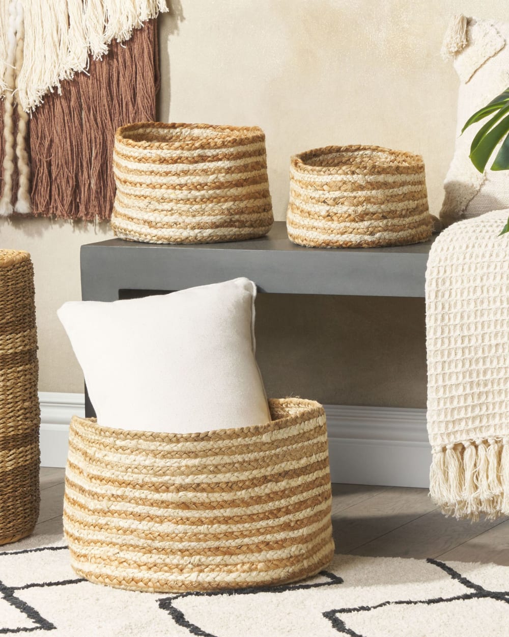Aufbewahrungskorb 3er Set Jute Naturfarben - Maisons Du Monde