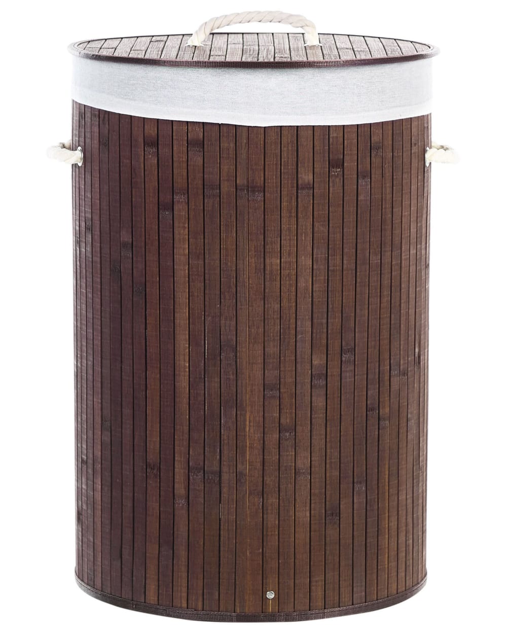 Beliani Wäschekorb Bambus Dunkelbraun 75 L style landhaus - Bambus