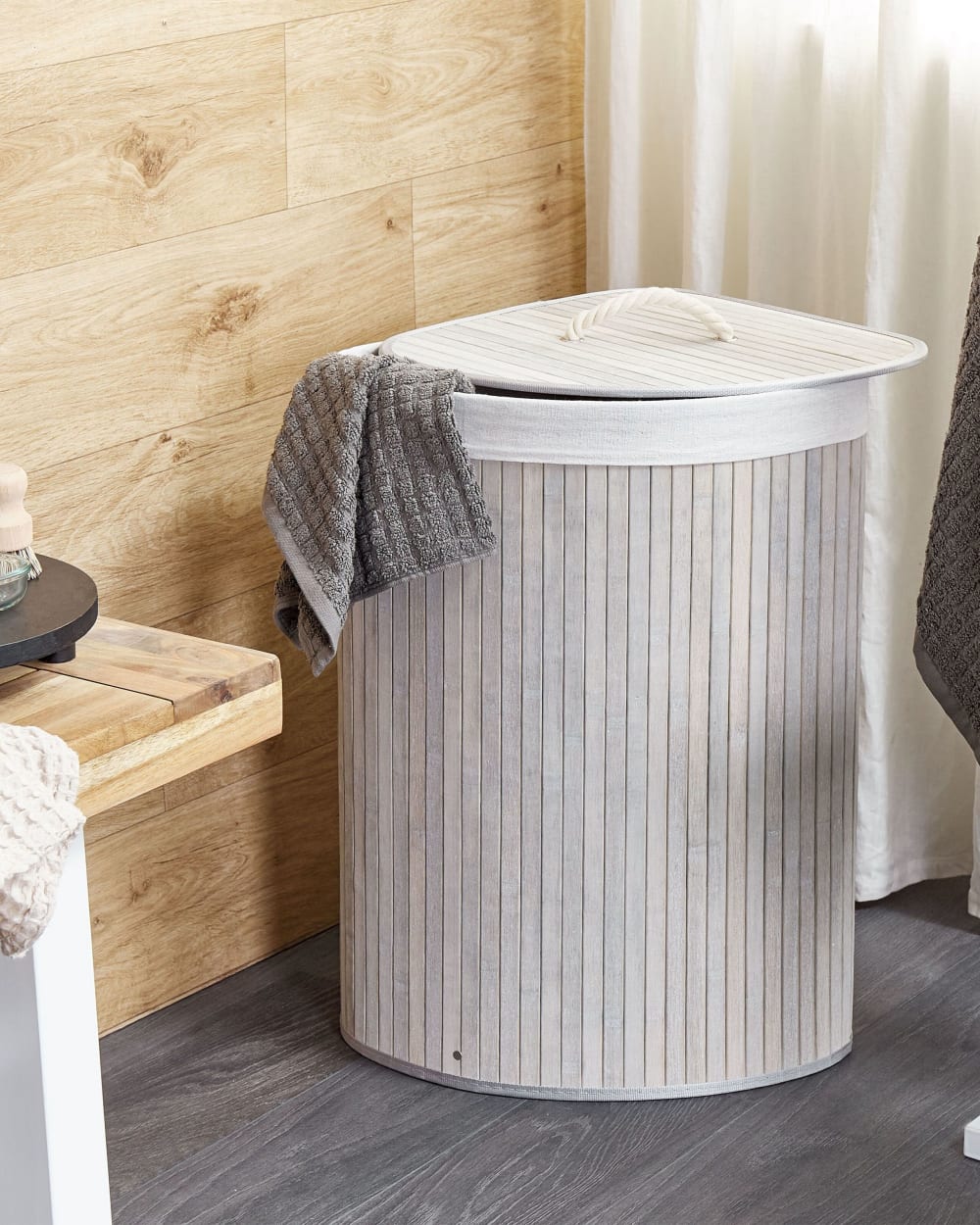 Wäschekorb Bambus Hellgrau 57 L - Maisons Du Monde