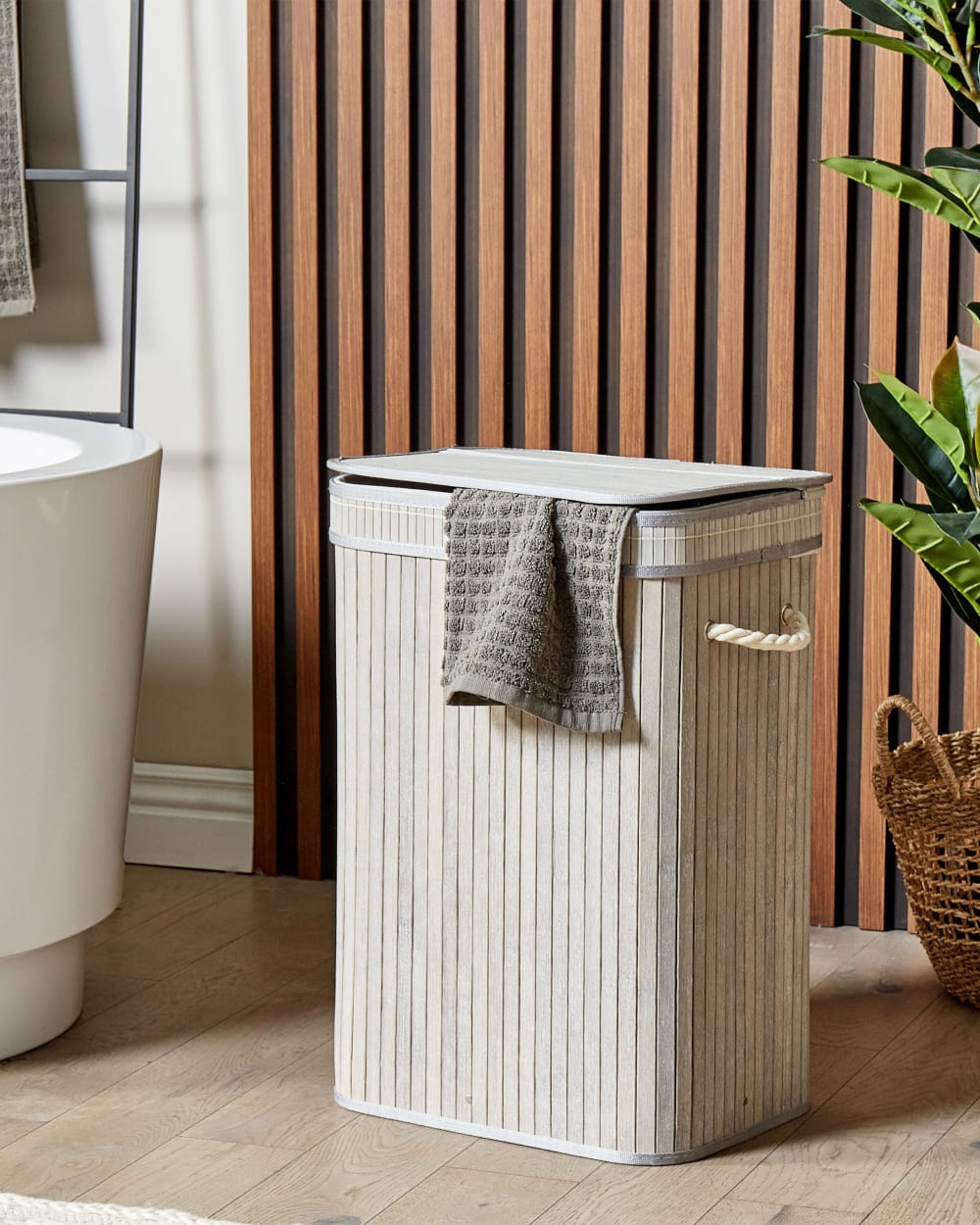 Wäschekorb Bambus Grau - Maisons Du Monde