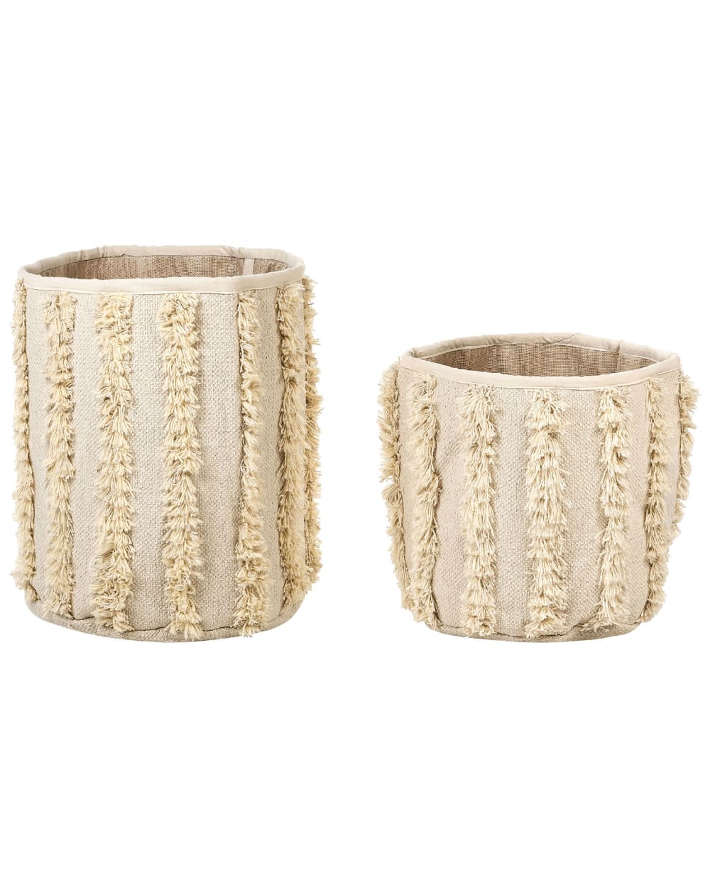 Beliani Set aus 2 Baumwollkörben, beige style landhaus - Baumwolle