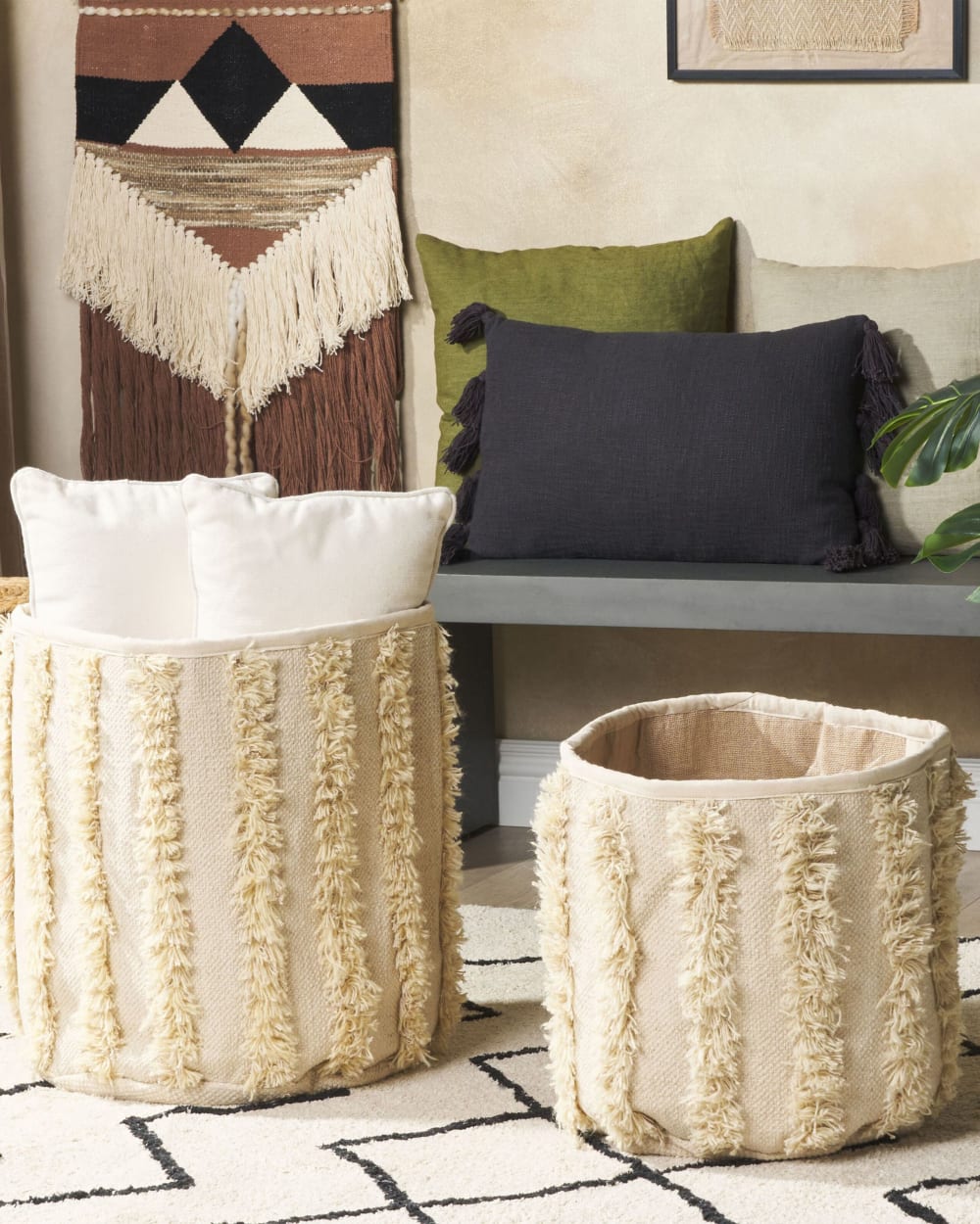 Set aus 2 Baumwollkörben, beige - Maisons Du Monde