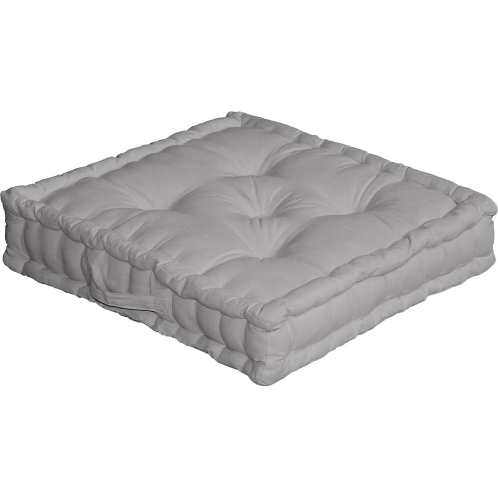 Coussin de sol en coton gris   50x50cm
