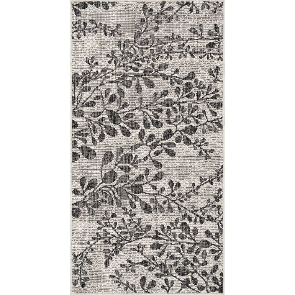 Tapis d'Extérieur/Intérieur Noir/Ivoire 80x150