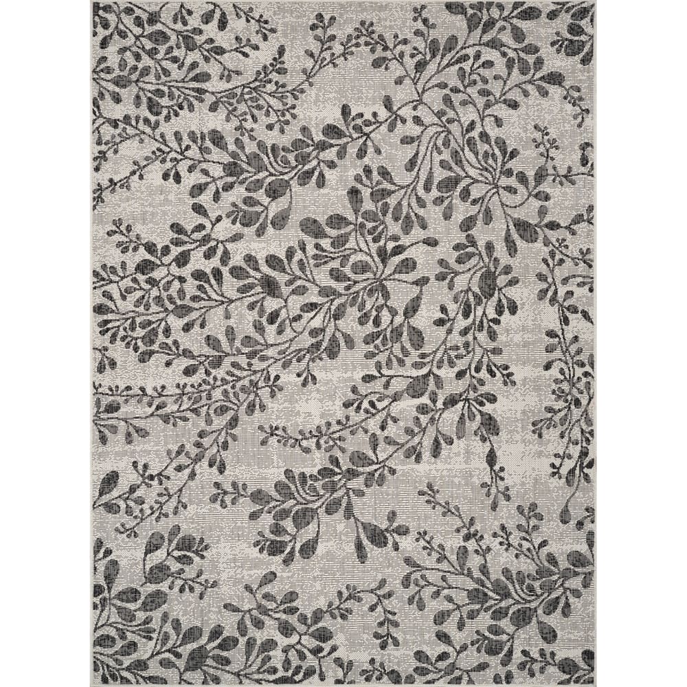 Tapis d'Extérieur/Intérieur Noir/Ivoire 120x170