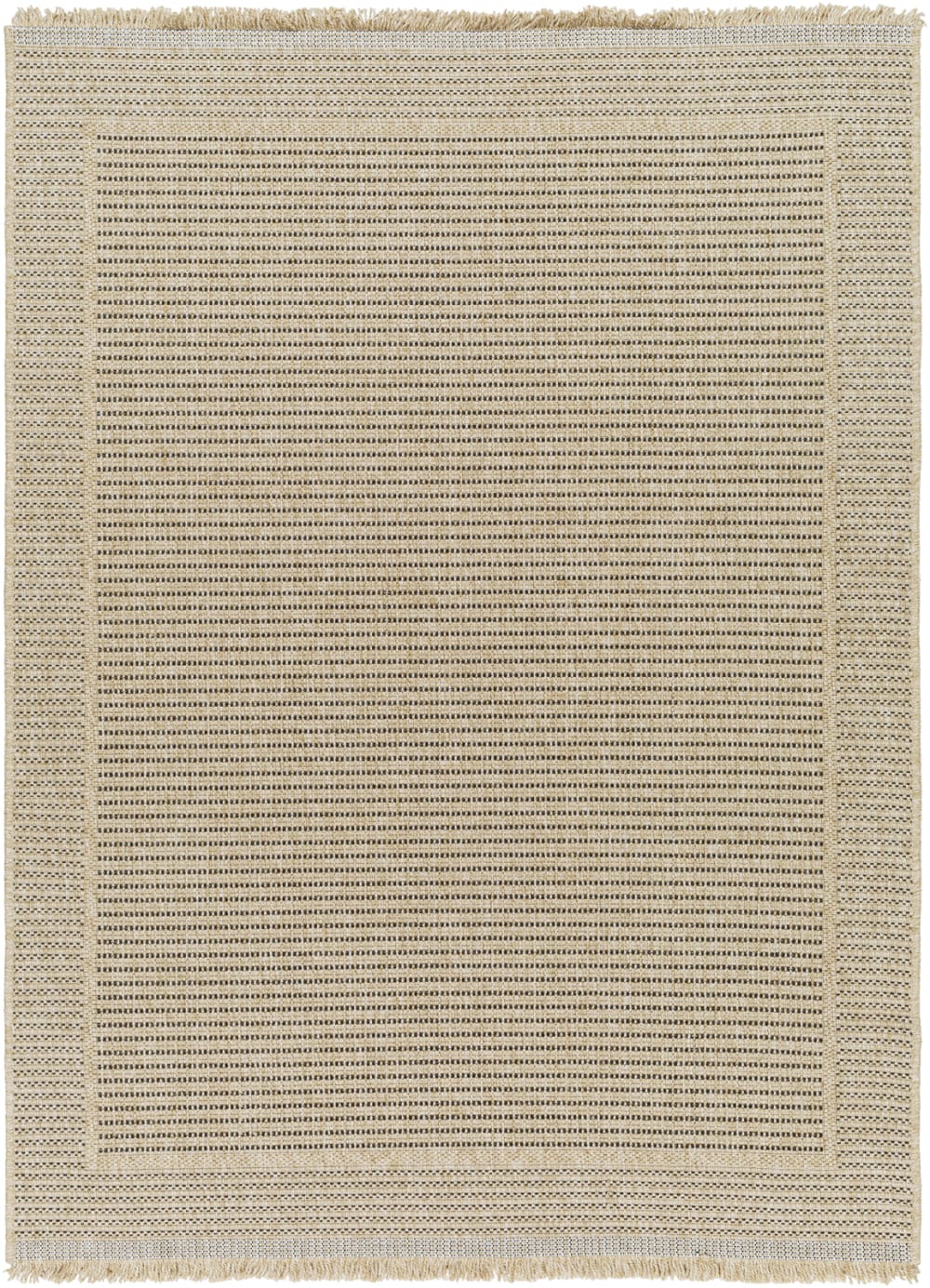 Tappeto esterno/interno aspetto di juta beige/nero 120x170 -