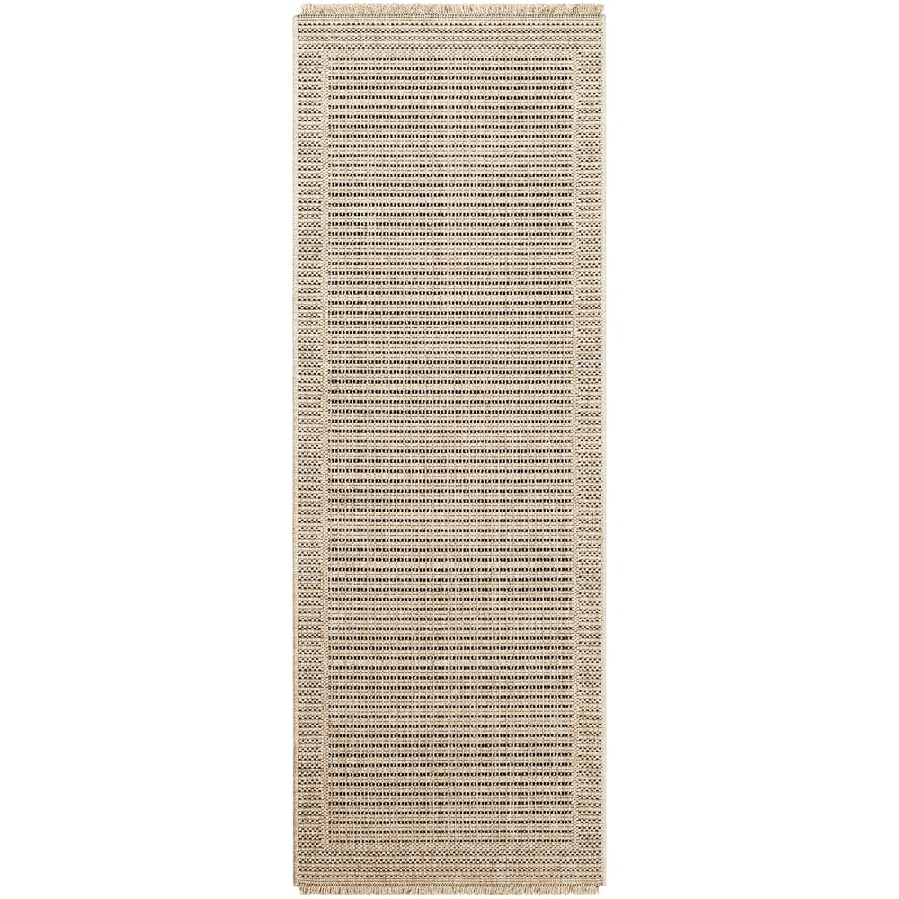 Tappeto esterno/interno aspetto di juta beige/nero 80x220 -