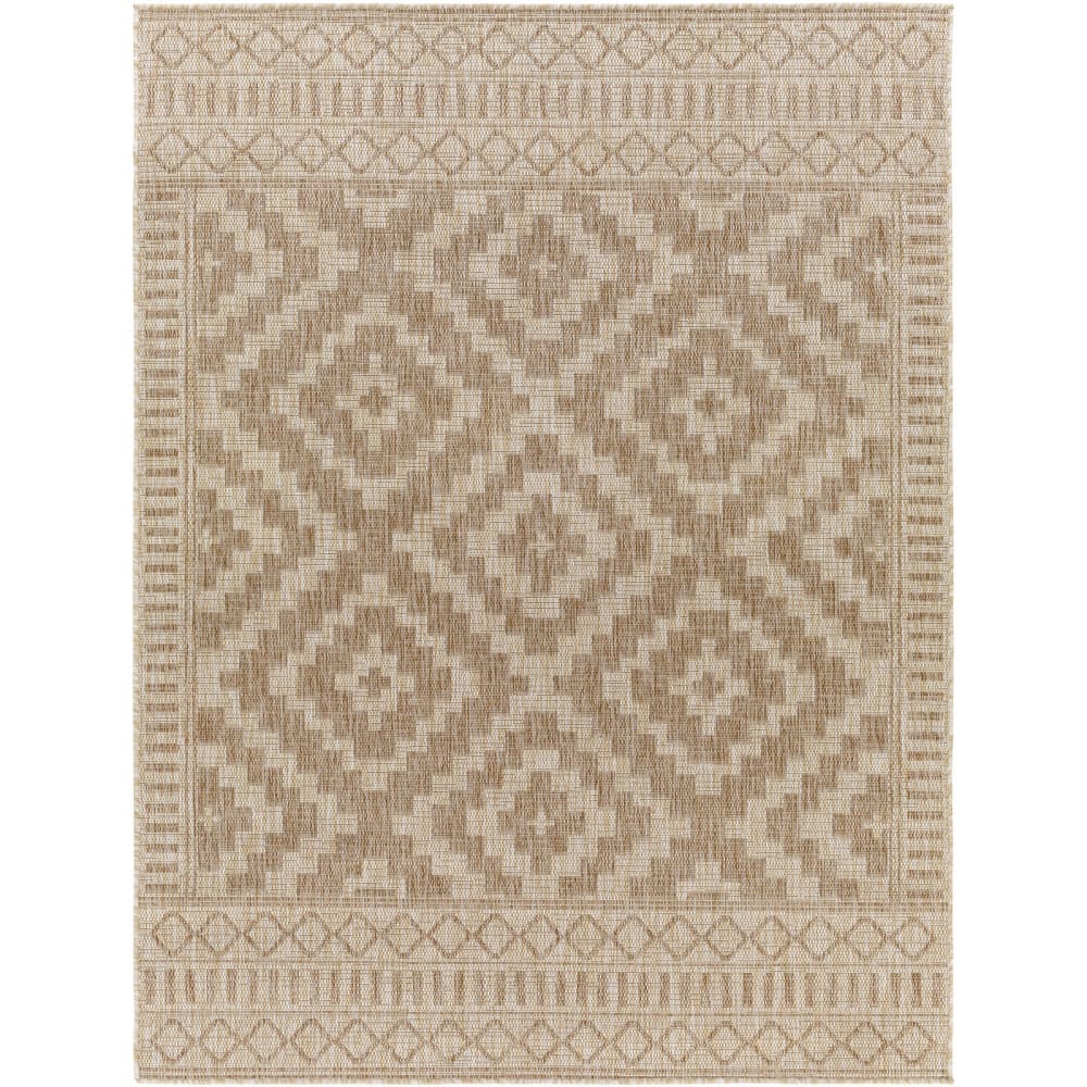 Alfombra exterior/interior efecto yute beige/marfil 200x275